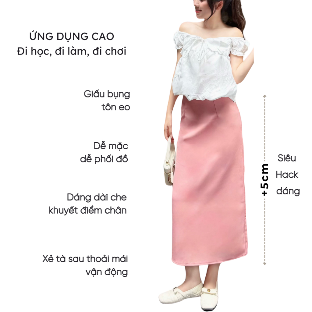 Chân váy chữ A dáng dài Mely Fashion công sở trẻ trung cạp cao tôn eo hack dáng có xẻ sau đi làm đi chơi CV59-03 | BigBuy360 - bigbuy360.vn
