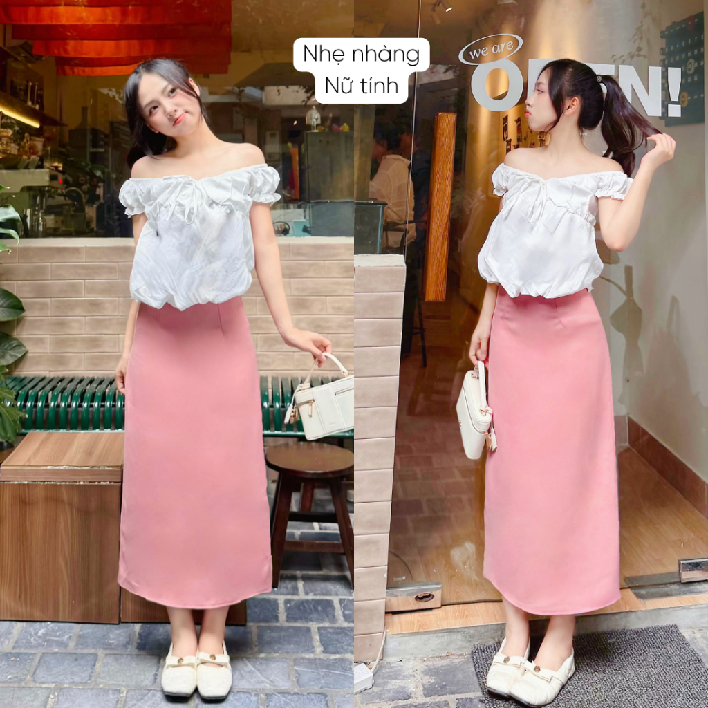 Chân váy chữ A dáng dài Mely Fashion công sở trẻ trung cạp cao tôn eo hack dáng có xẻ sau đi làm đi chơi CV59-03 | BigBuy360 - bigbuy360.vn