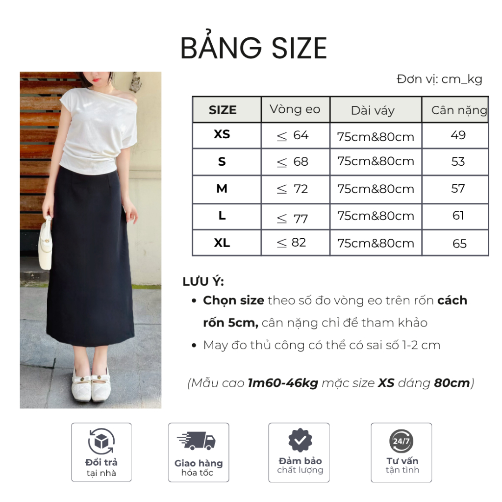 Chân váy chữ A dáng dài Mely Fashion công sở trẻ trung cạp cao tôn eo hack dáng có xẻ sau đi làm đi chơi CV59-03 | BigBuy360 - bigbuy360.vn