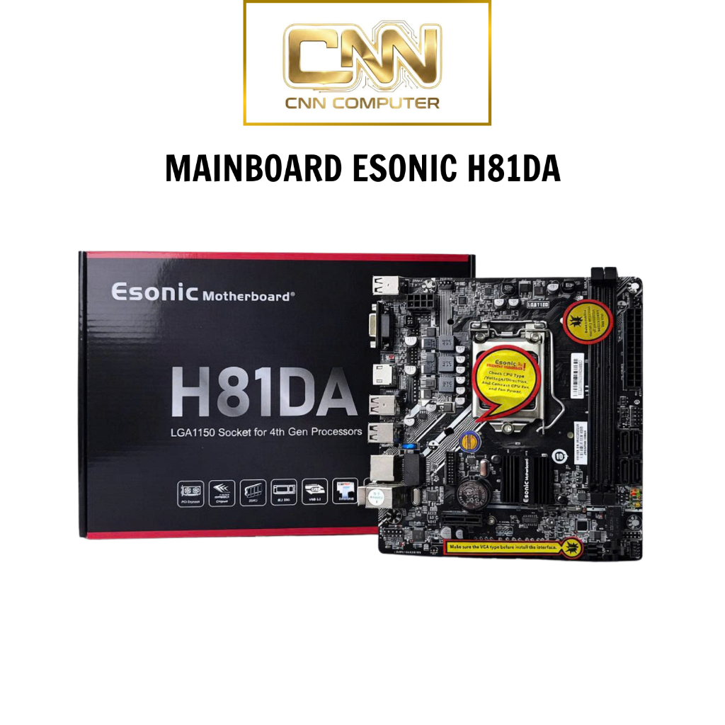 MAINBOARD CHÍNH HÃNG ESONIC H81DA SOCKET 1150 DDR3- HỖ TRỢ I3 I5 I7 GEN 4