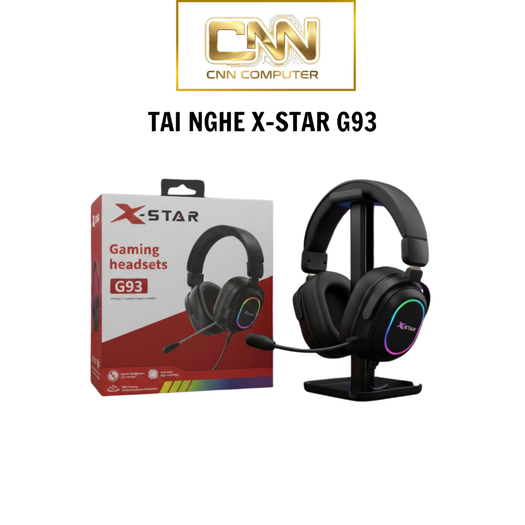 Tai Nghe Chụp Gaming XSTAR G93 RGB  Usb Sống Động Có Mic Chống Ồn, XSTAR Tai Nghe Chính Hãng