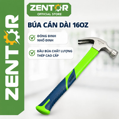 Búa Lùn Búa Cán Dài Zentor Đóng Đinh Nhổ Đinh Nguyên Khối Chất liệu Thép Chống Hoen Gỉ