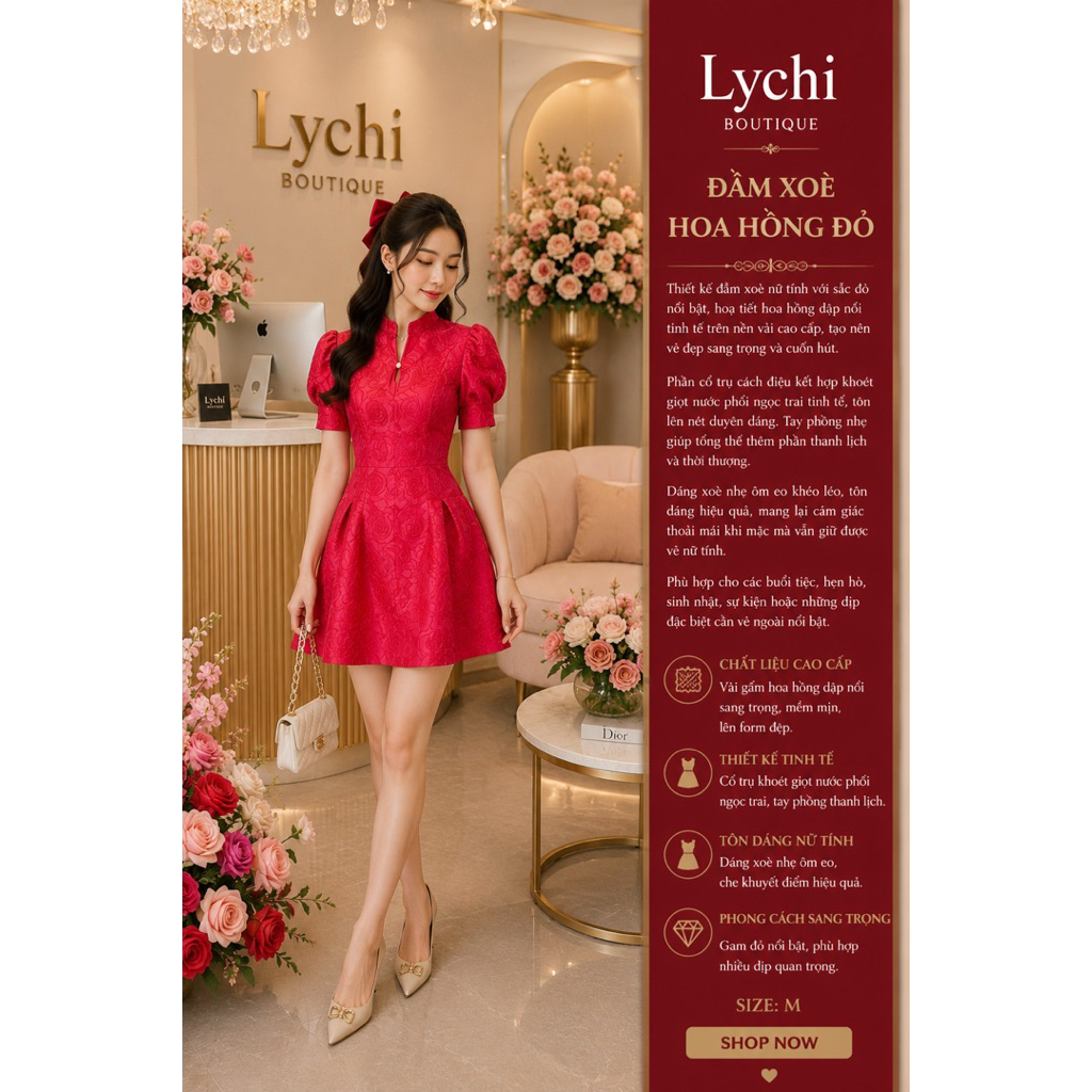 váy tiệc rose