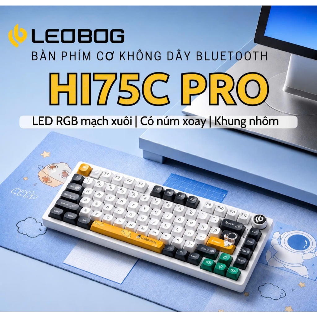 Bàn Phím Cơ Không Dây LEOBOG HI75C Pro – 3 Mode | Nhôm CNC