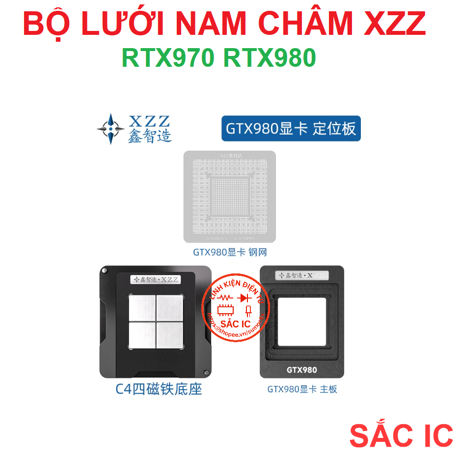 [LUOI][98] Bộ lưới nam châm XZZ CHINAFIX khò nóng trực tiếp - GTX970 GTX980 970 980