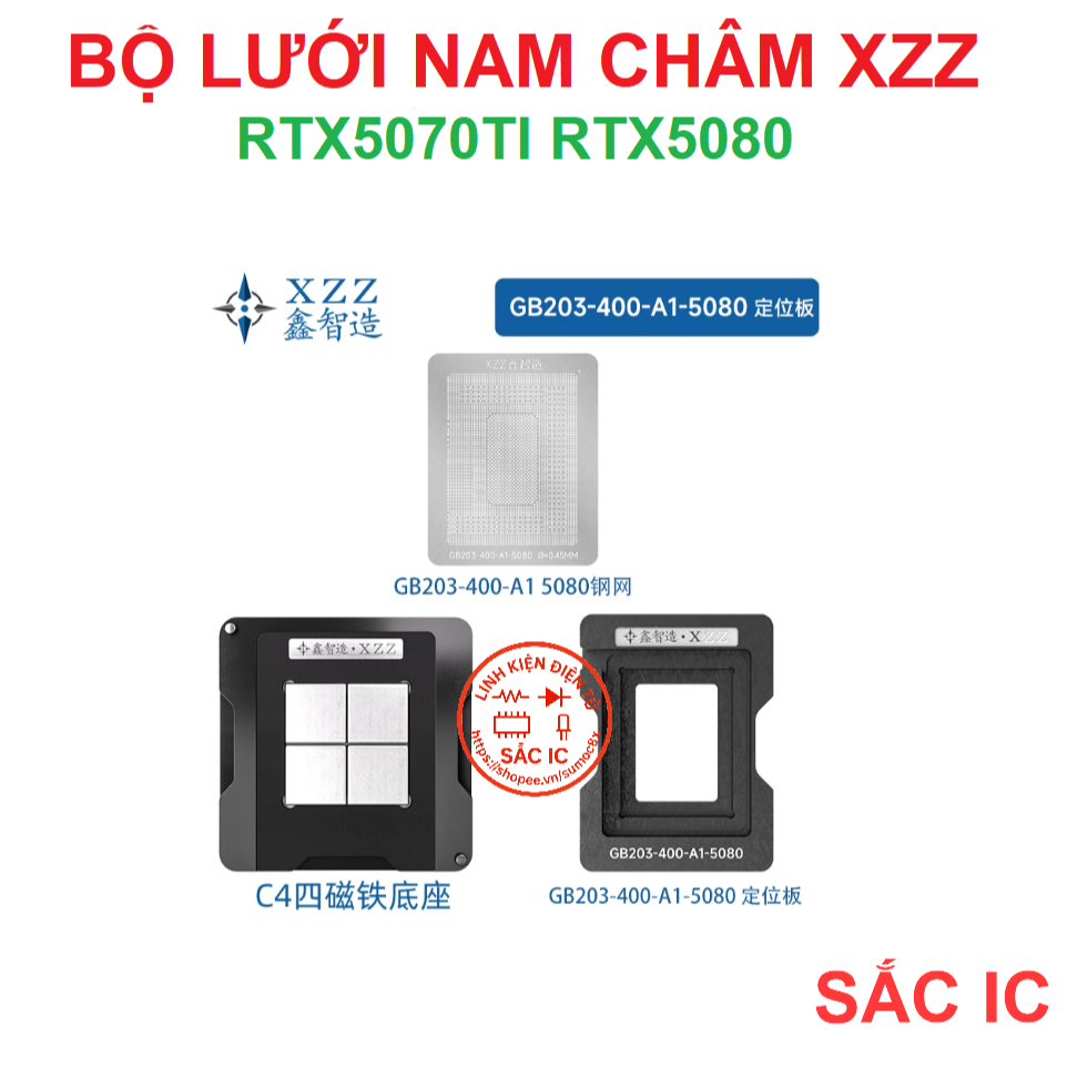 [LUOI][100] Bộ lưới nam châm XZZ CHINAFIX khò nóng trực tiếp - RTX5070TI RTX5080 5070 5080