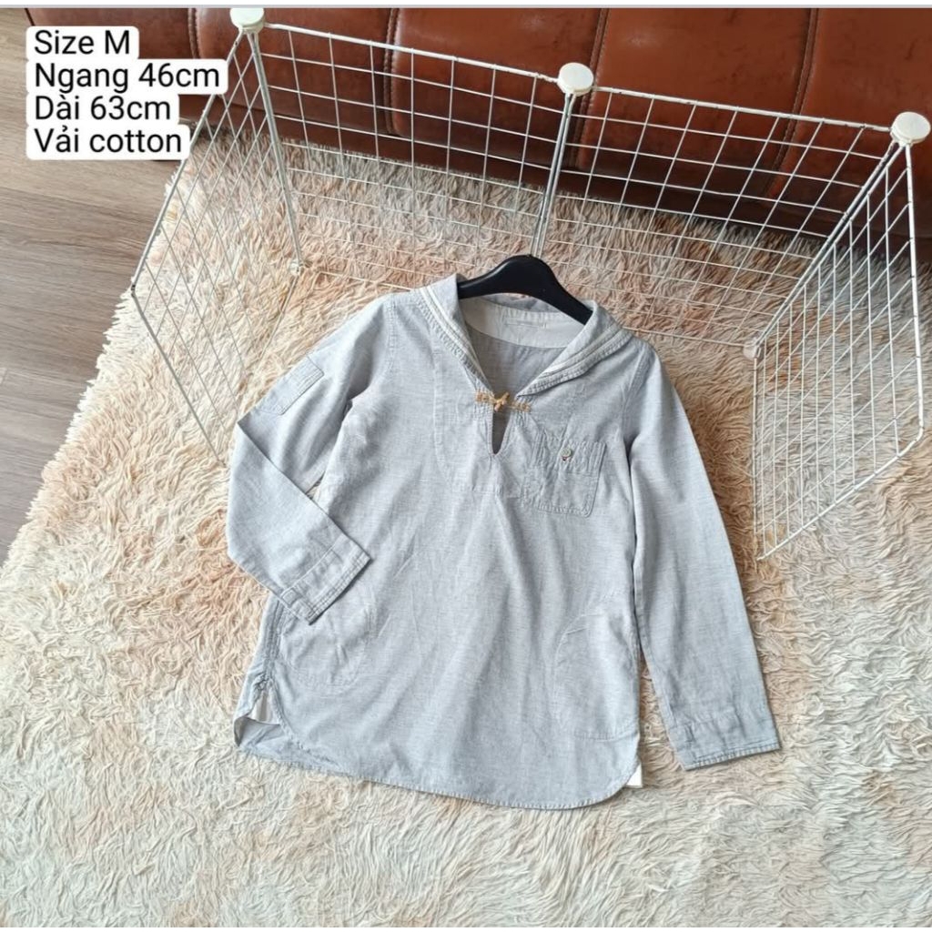 2hand- Áo xô xám phối mori xinh của Retro... girl