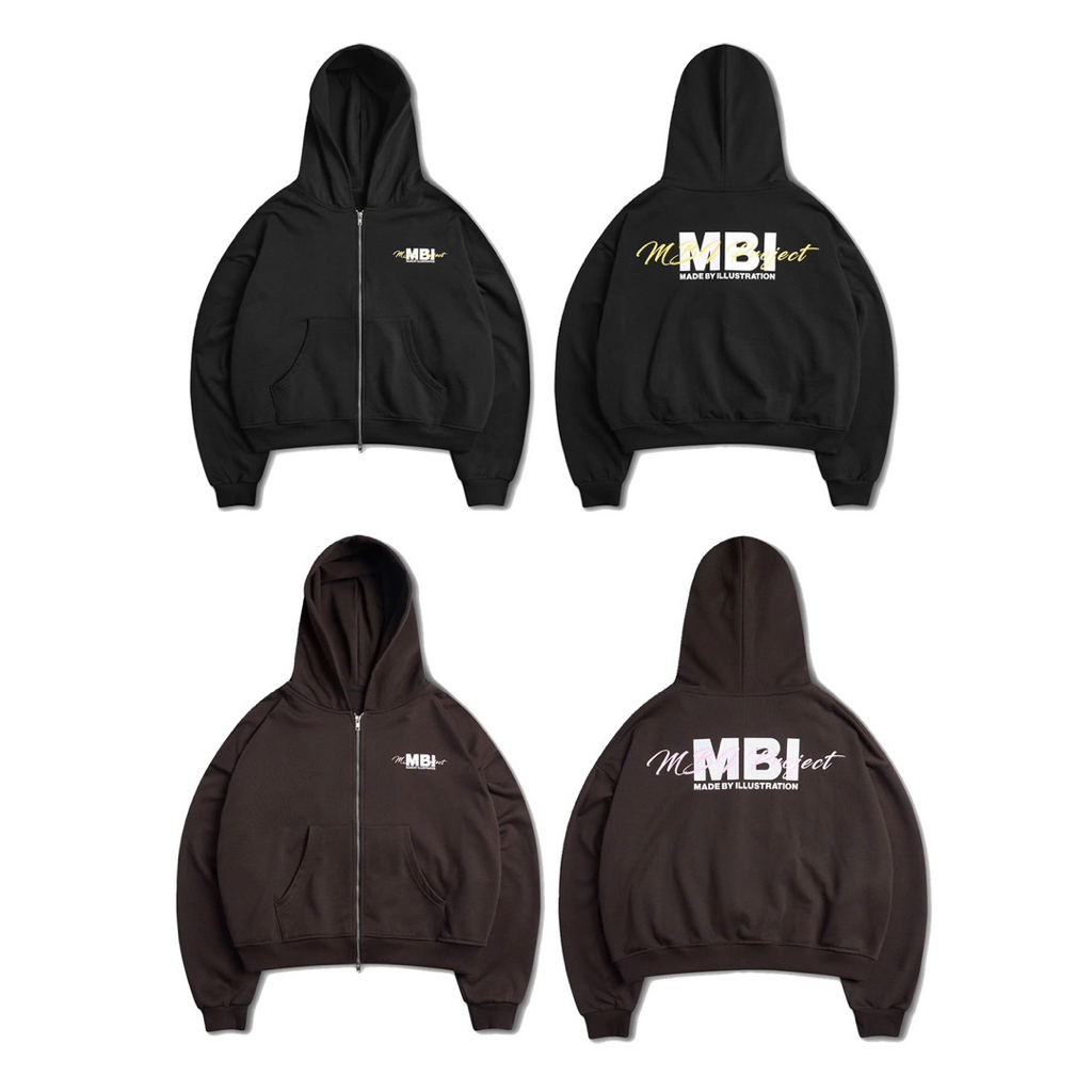 MBI |  MBI PROJECT ZIP HOODIE | mbi.project/bo dày dặn, vải đã xử lý co rút, hình in lụa