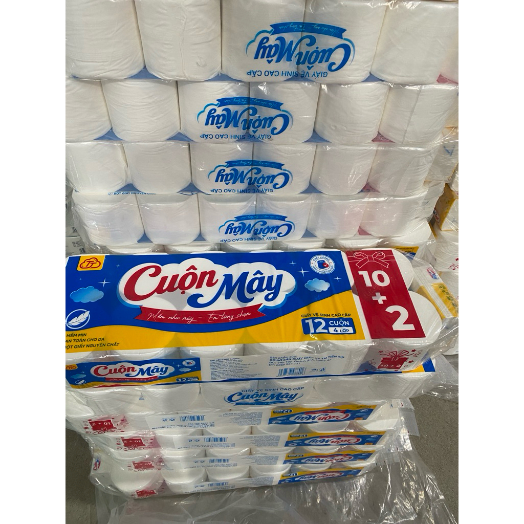 Giấy Vệ Sinh Cuộn Mây COMBO 4 BỊCH 48 Cuộn