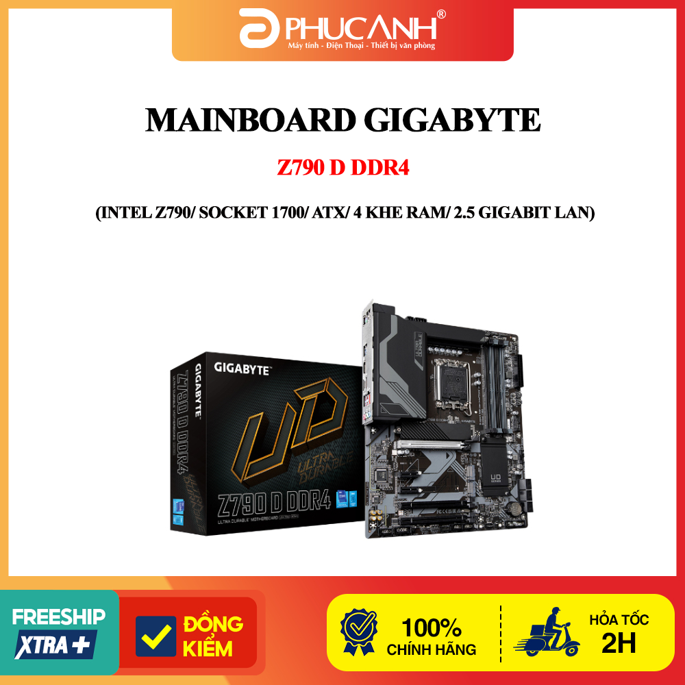 Bo mạch chủ Gigabyte Z790 D DDR4 (Intel Z790/ Socket 1700/ ATX/ 4 khe ram/ 2.5 Gigabit LAN)