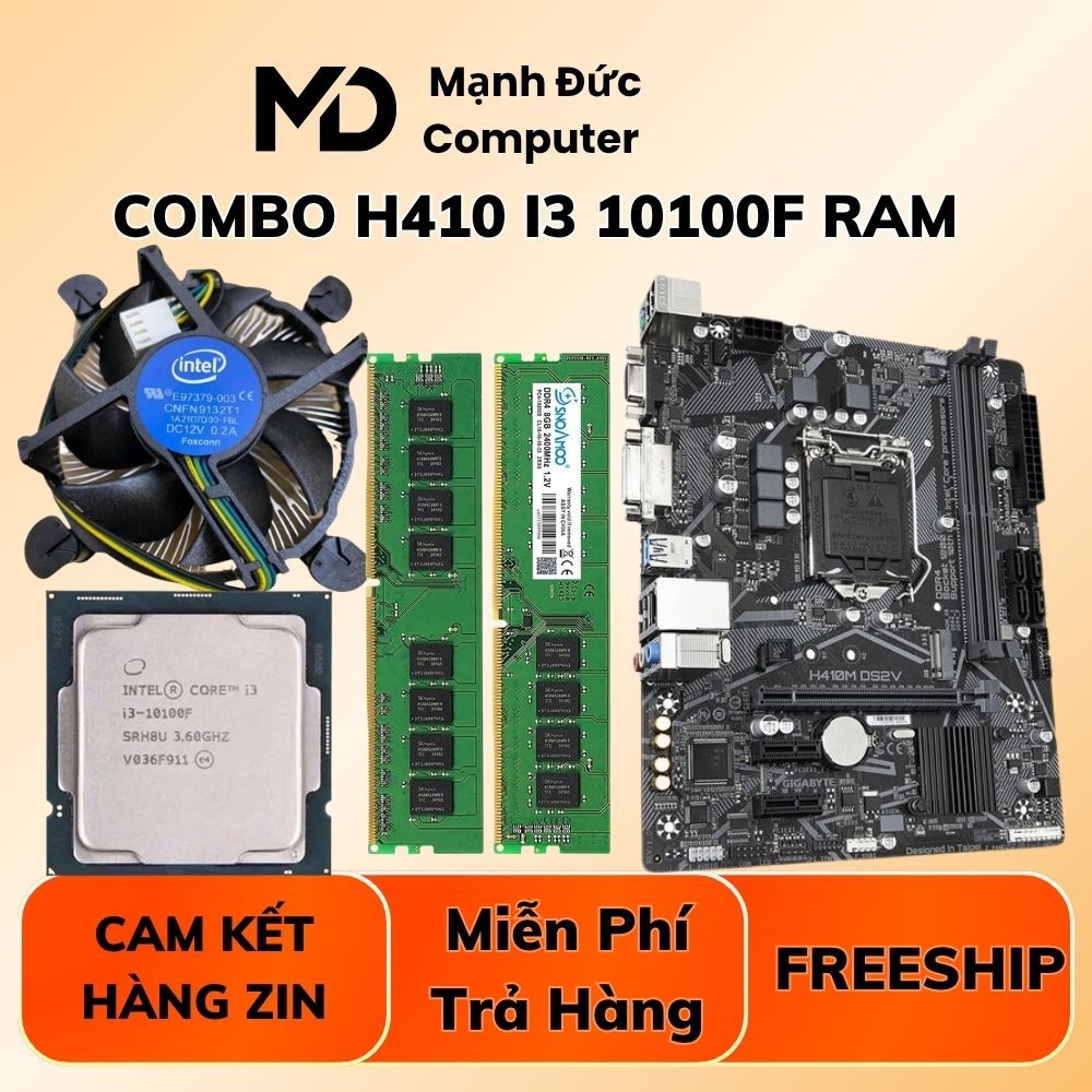 PC Lẻ Combo H410 + CPU i3 10100F + Ram 16/32GB Hàng Chuẩn Zin