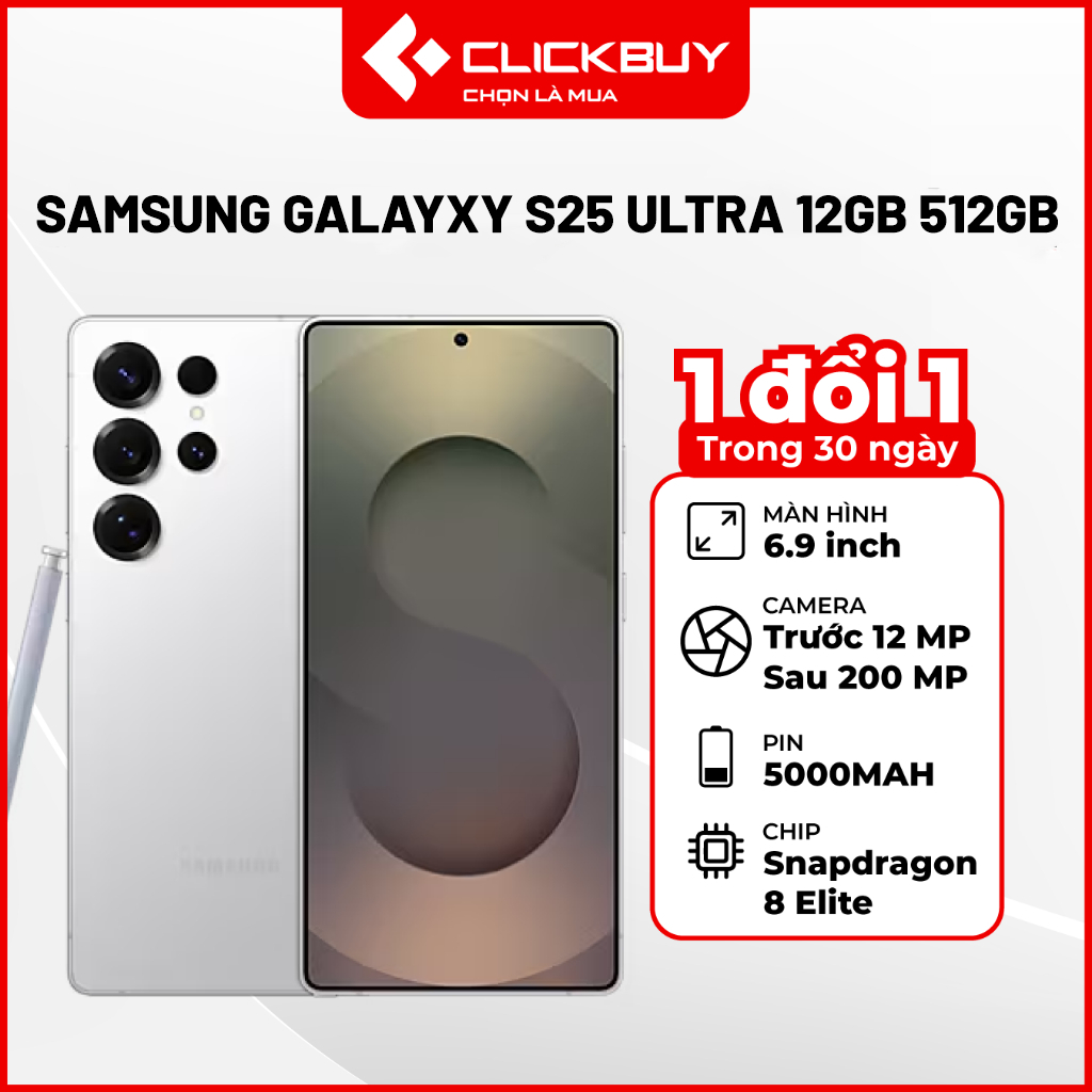 Điện Thoại Samsung Galaxy S25 Ultra 5G RAM 12GB Bộ Nhớ 512GB Chip Snapdragon 8 Elite Chính Hãng | BigBuy360 - bigbuy360.vn