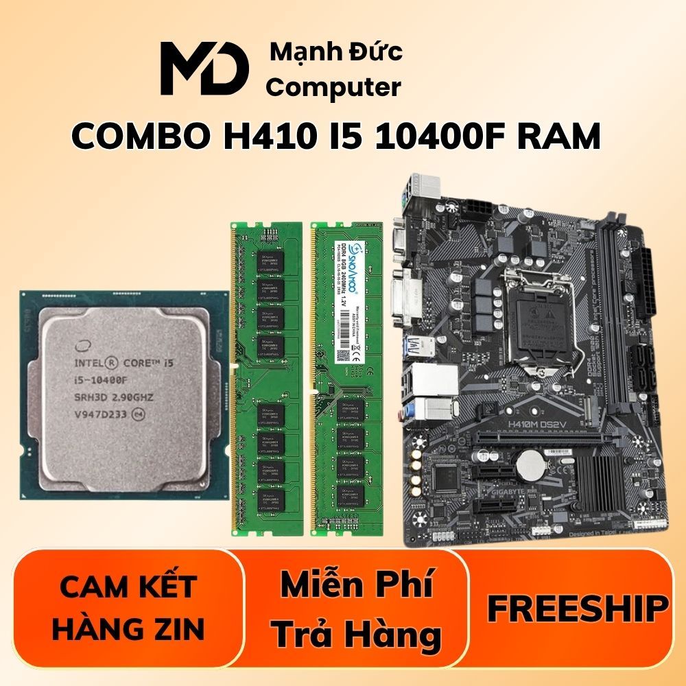 PC Lẻ Combo H410 + i5 10400F + Ram 32GB Hàng Chuẩn Zin