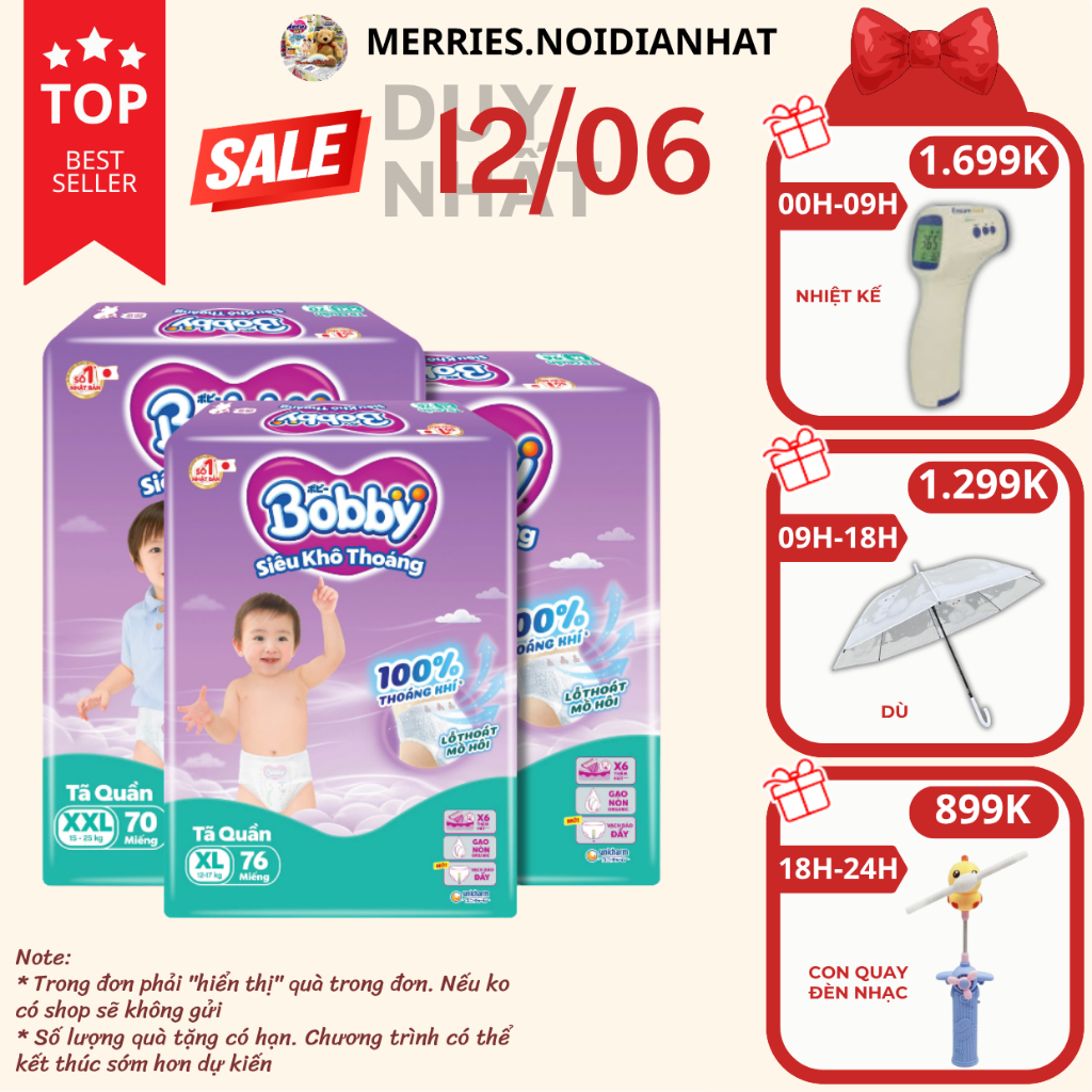[SIÊU TIẾT KIỆM] Tã BOBBY ULTRA đủ size M96/L88/XL74/XXL70 siêu nhiều miếng