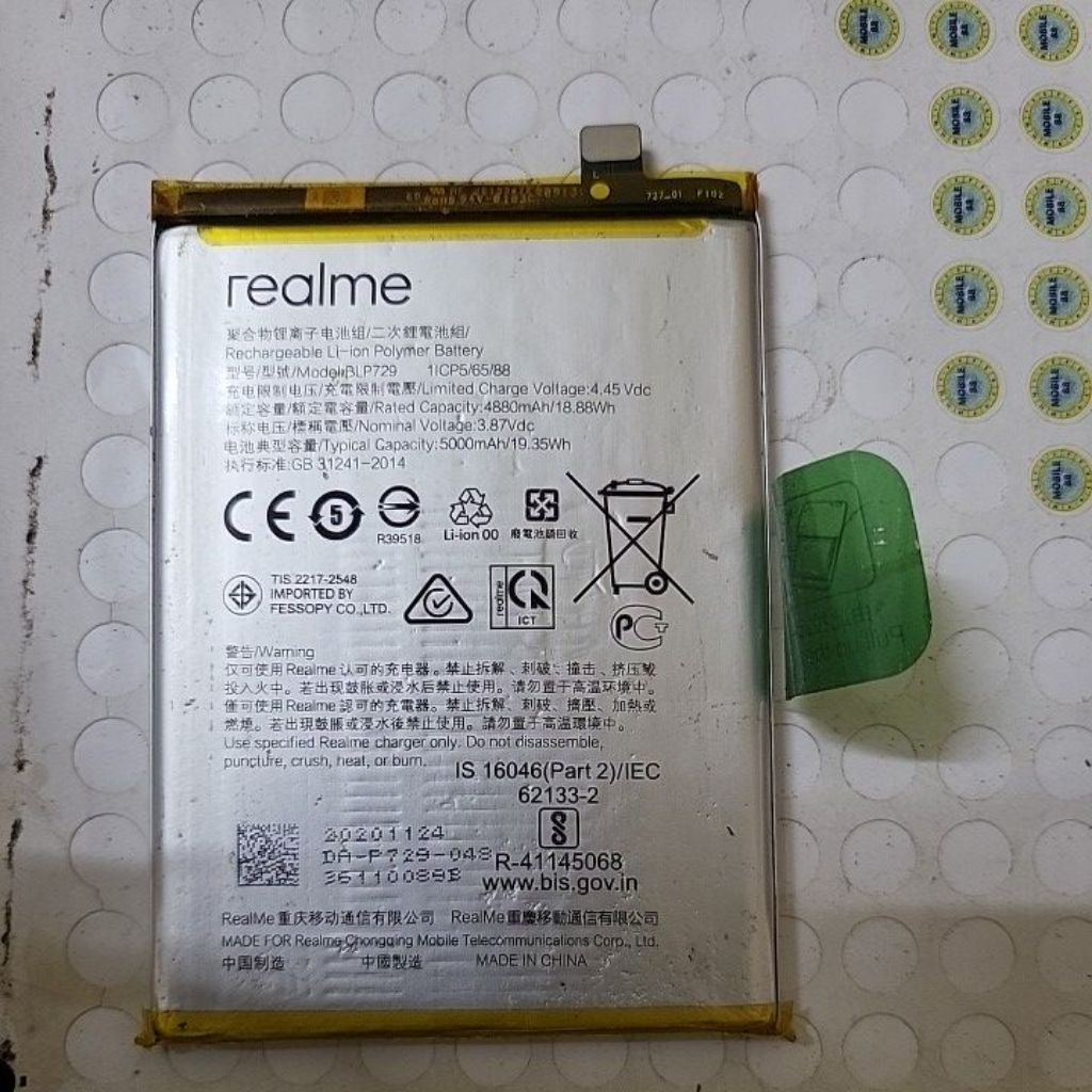 Pin Realme mã BLP729 bóc máy