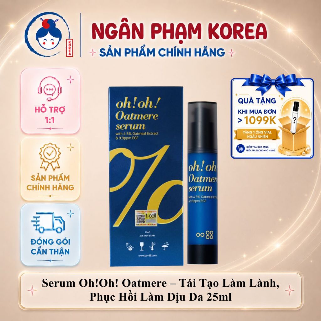 [Hàng Công Ty] Serum Tế Bào Gốc, Tái Tạo Da Oh! Oh! Oatmere Serum With 4.5% Oat Extract & 9,9ppm EGF