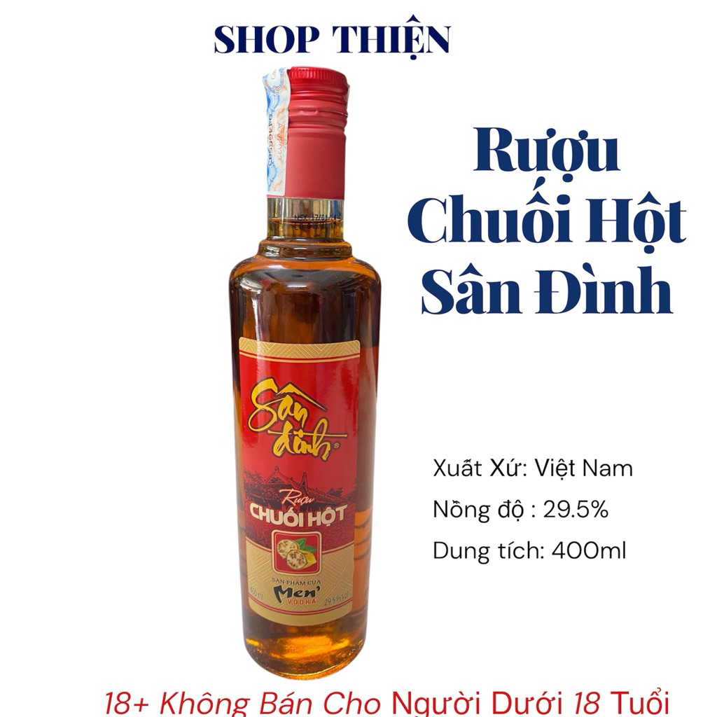 Ruou Chuối Hột Sân Đình 400ml 29.5% - Đặc Sản Việt Nam - Chuẩn Vị Truyền Thống