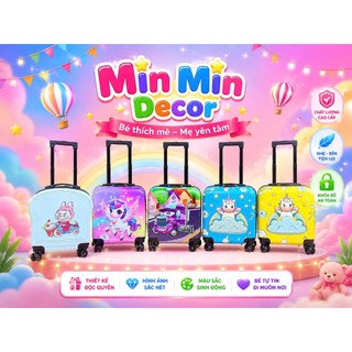 vali cappy bara, vali bé trai, bé gái in hình nổi nhiều màu sắc size 18 inch,20inch xách tay máy bay cho bé