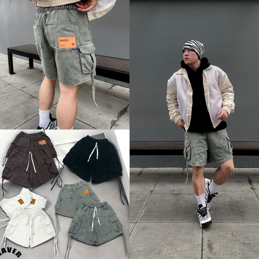 Quần short jean trên gối Denim short dành cho Nam Và Nữ JEAN GAVER