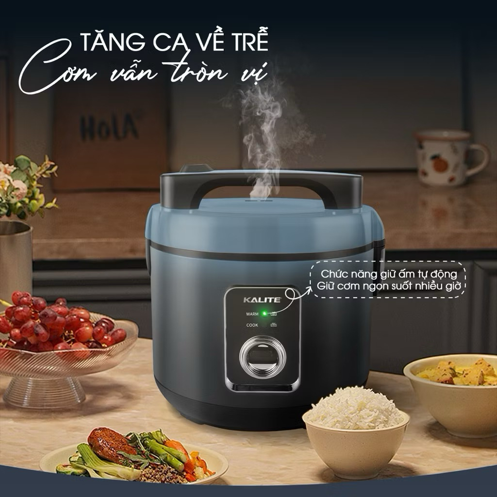 Nồi Cơm Điện Đa Năng KALITE KRC6012 Dung Tích 1,2L - Lòng Nồi Dạng Niêu Phủ Lớp Chống Dính Ceramic