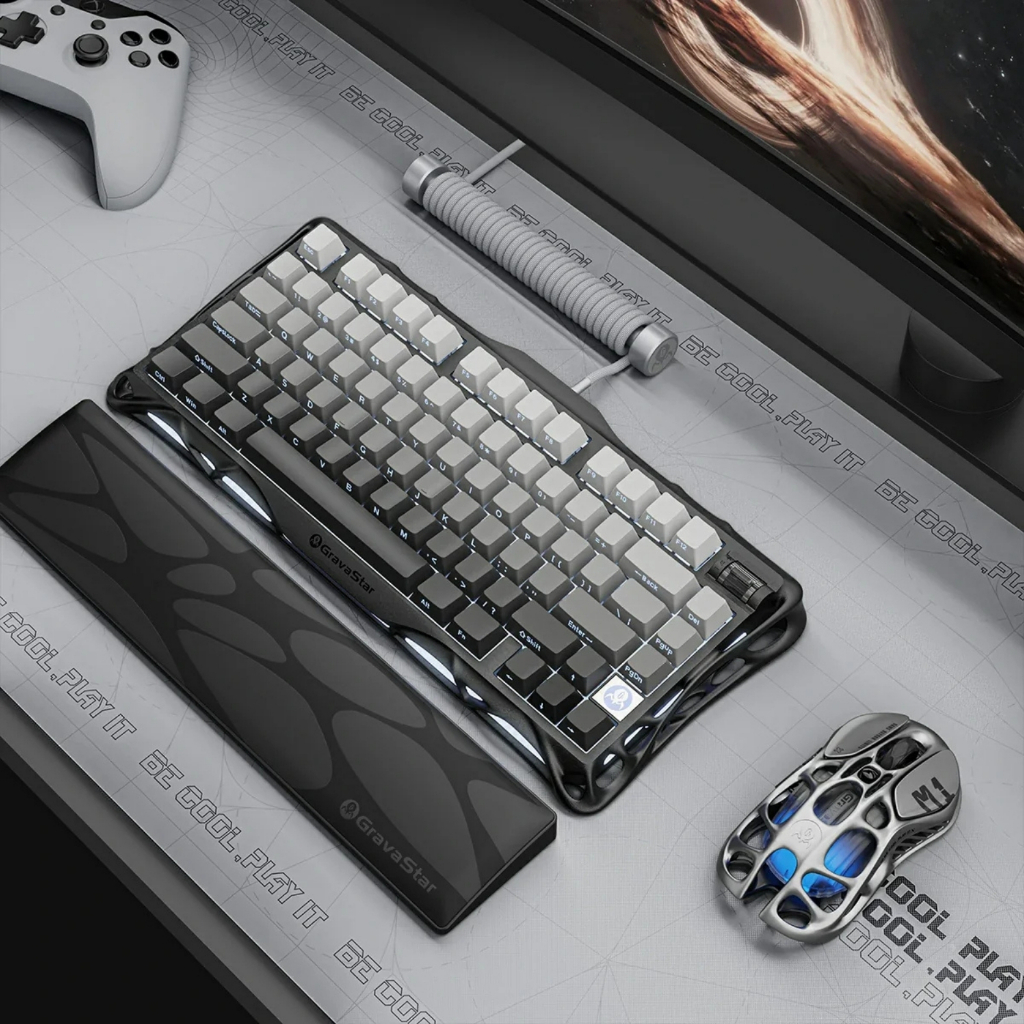 Bàn Phím Cơ GravaStar Mercury K1 Gradient Black RGB Wireless 3 Mode Hot Swap Gaming Keyboard 75% | BigBuy360 - bigbuy360.vn