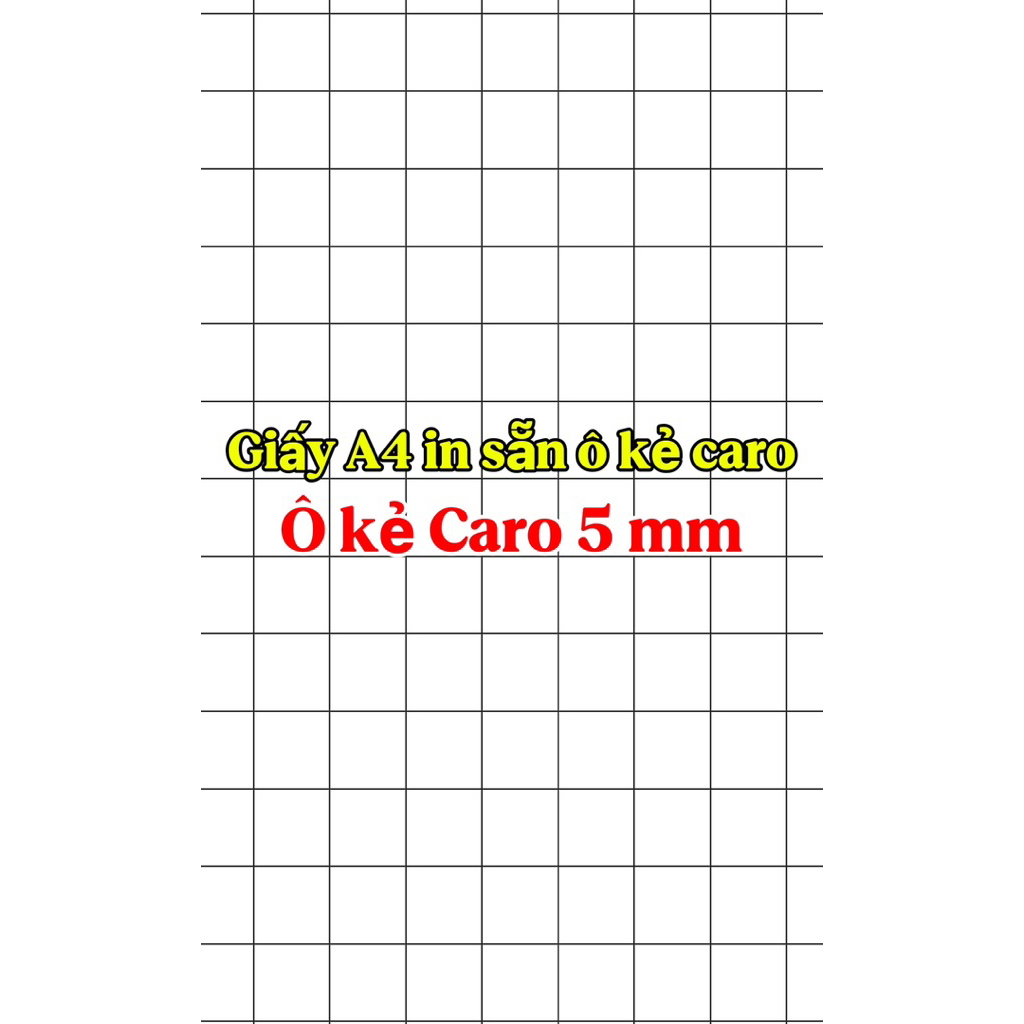 Giấy A4 in sẵn (100 tờ) 02 mặt ô kẻ Caro 5mm - Giấy A4 - Giấy tập viết - Giấy nháp - Giấy phác thảo