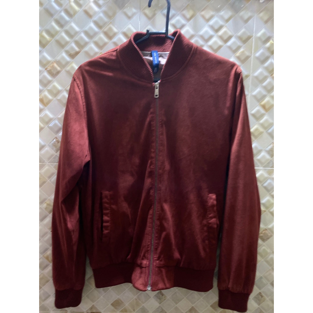 khoác bomber da lộn zar a size S