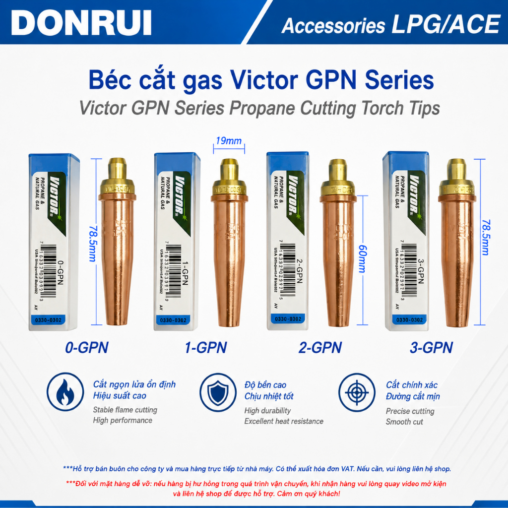 Béc cắt gas Victor LPG 0,1,2,3-GPN Victor nozzle tip propan nature gas cutting gas Bép cắt LPG