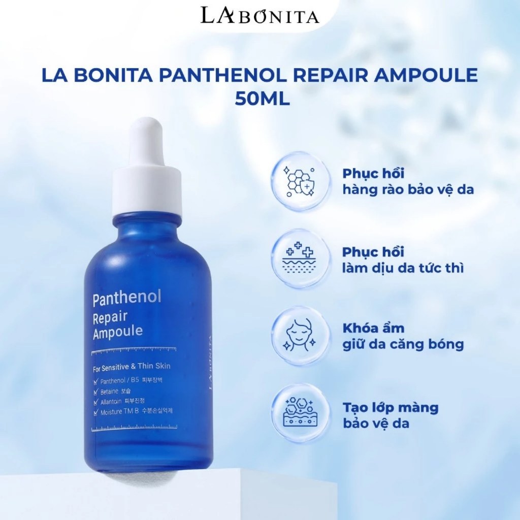 Tinh chất B5 La Bonita hỗ trợ phục hồi làm dịu da La Bonita Panthenol Repair Ampoule 50ml