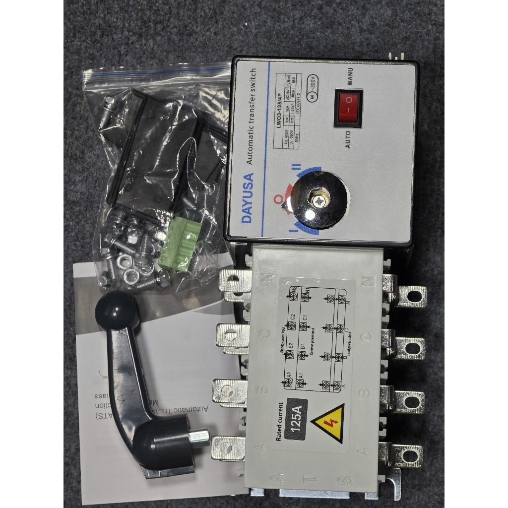 ATS 125A 4P DAYUSA Auto Manual Cho Điện 3 Pha Inverter Hybrid Máy Phát Điện