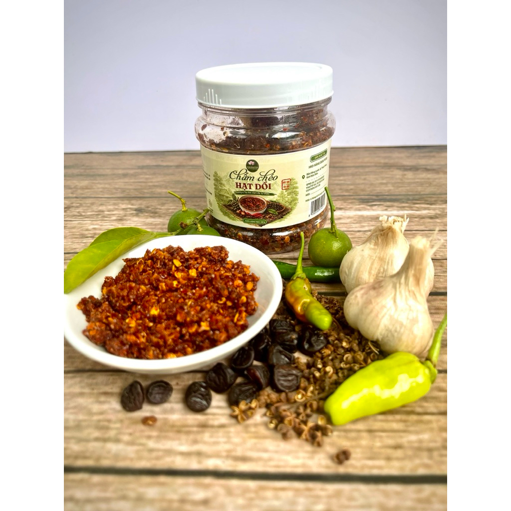 Chẩm Chéo Hạt Dổi SIÊU CAY Lọ 250g ( Gia Vị Chấm)