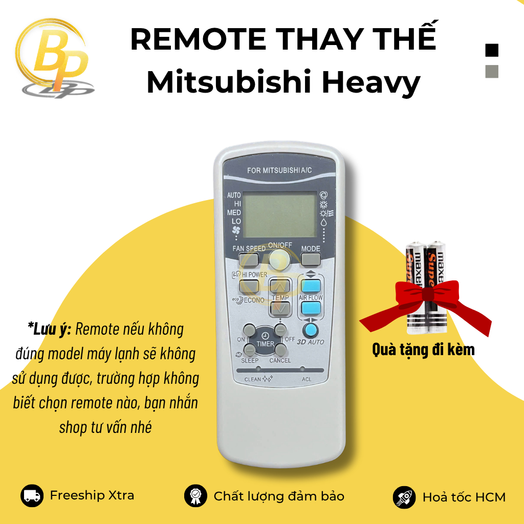 Remote máy lạnh MITSUBISHI HEAVY RKX502A001 3D Auto  - Điều khiển máy lạnh MITSUBISHI HEAVY