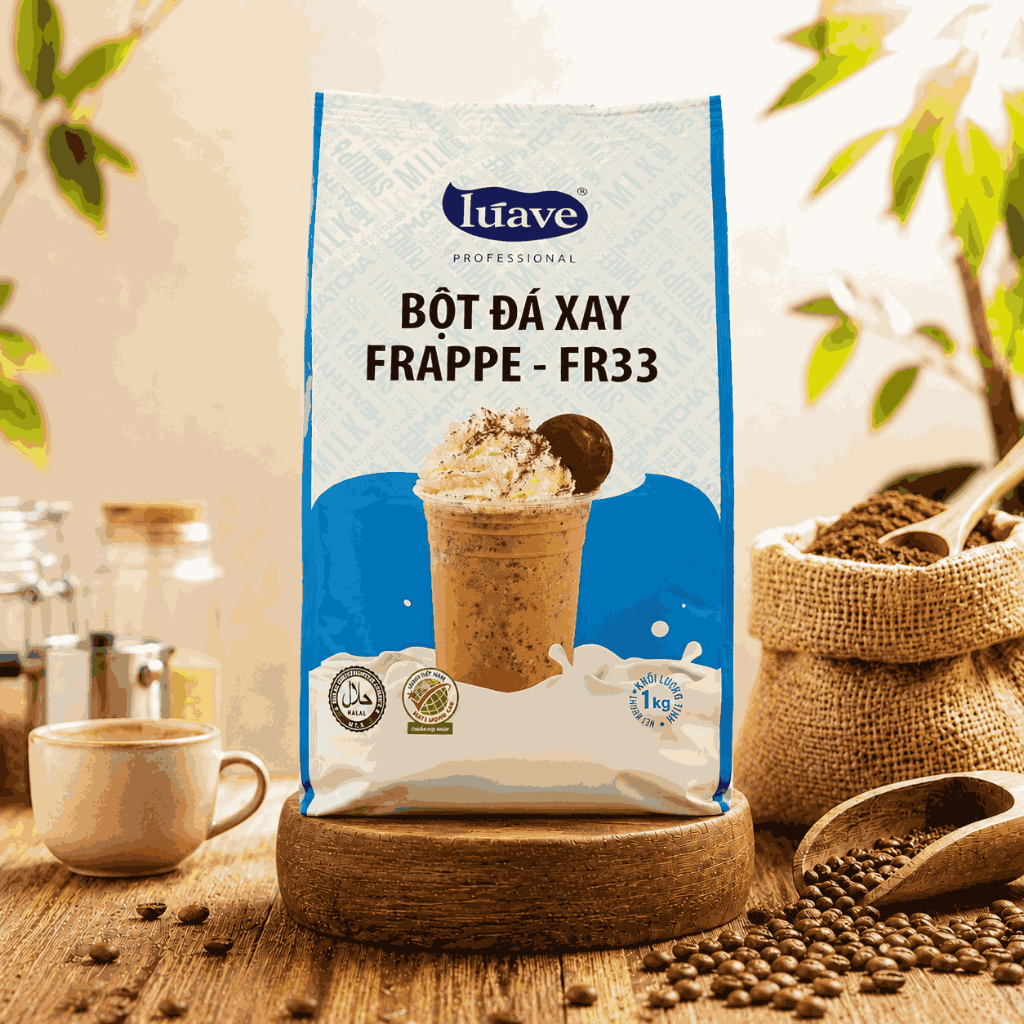 BỘT ĐÁ XAY FRAPPE FR33 LUAVE 1KG - NGUYÊN LIỆU PHA CHẾ ĐỒ UỐNG ĐÁ XAY, TRÀ SỮA, CÀ PHÊ