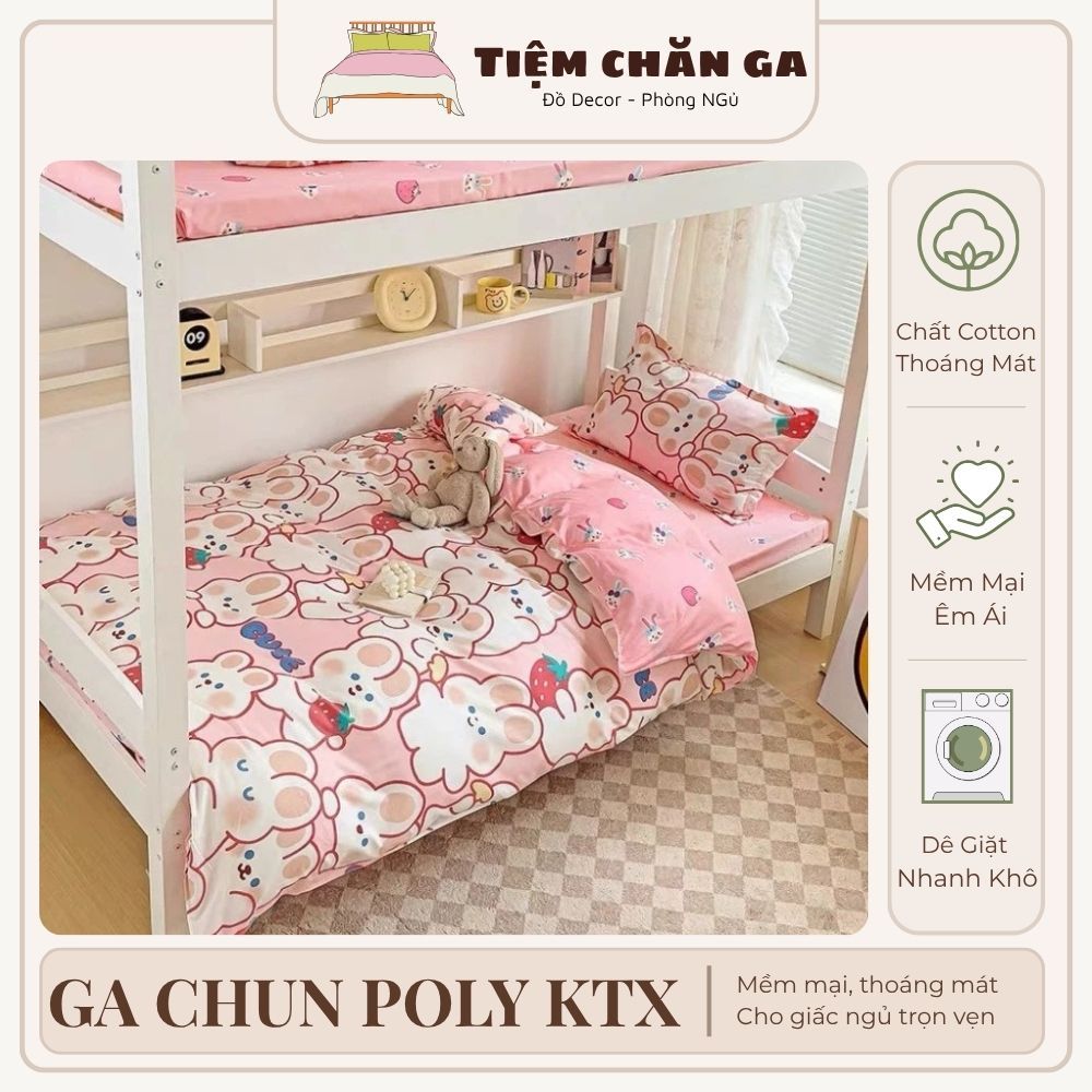 Ga Chun Poly Ký Túc Xá, Ga Bọc Nệm 80x190cm, 1m x 2m, 1m2 x 2m, Mềm Mại Thoáng Mát, Dễ Giặt