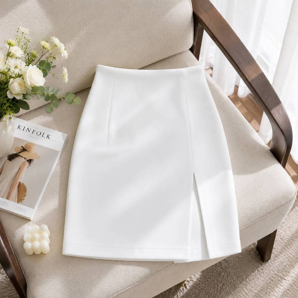 Chân Váy Nữ Công Sở HT Design Chân Váy Xẻ Tà Tôn Dáng Thanh Lịch Dễ Phối Đồ Cao Cấp