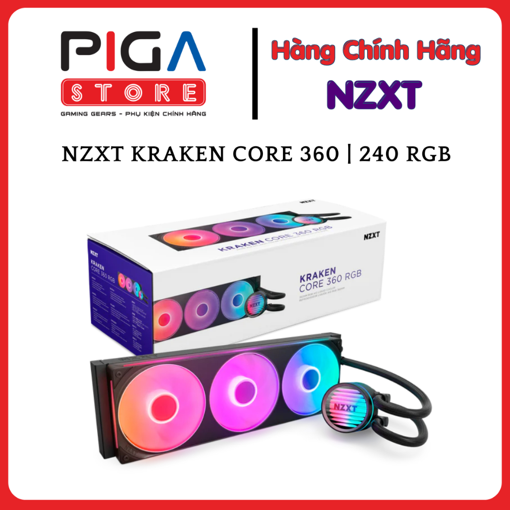TẢN NHIỆT NƯỚC AIO NZXT KRAKEN CORE 240 RGB / 360 RGB BLACK