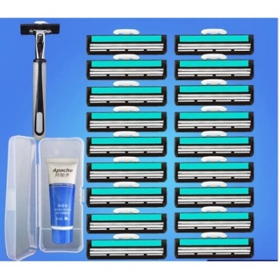 Bộ cạo râu 36 lưỡi - Bộ Dao Cạo Râu Cao Cấp 38 Món (1 Dao Cạo + 36 Lưỡi + 1 Tuýp Kem Cạo)