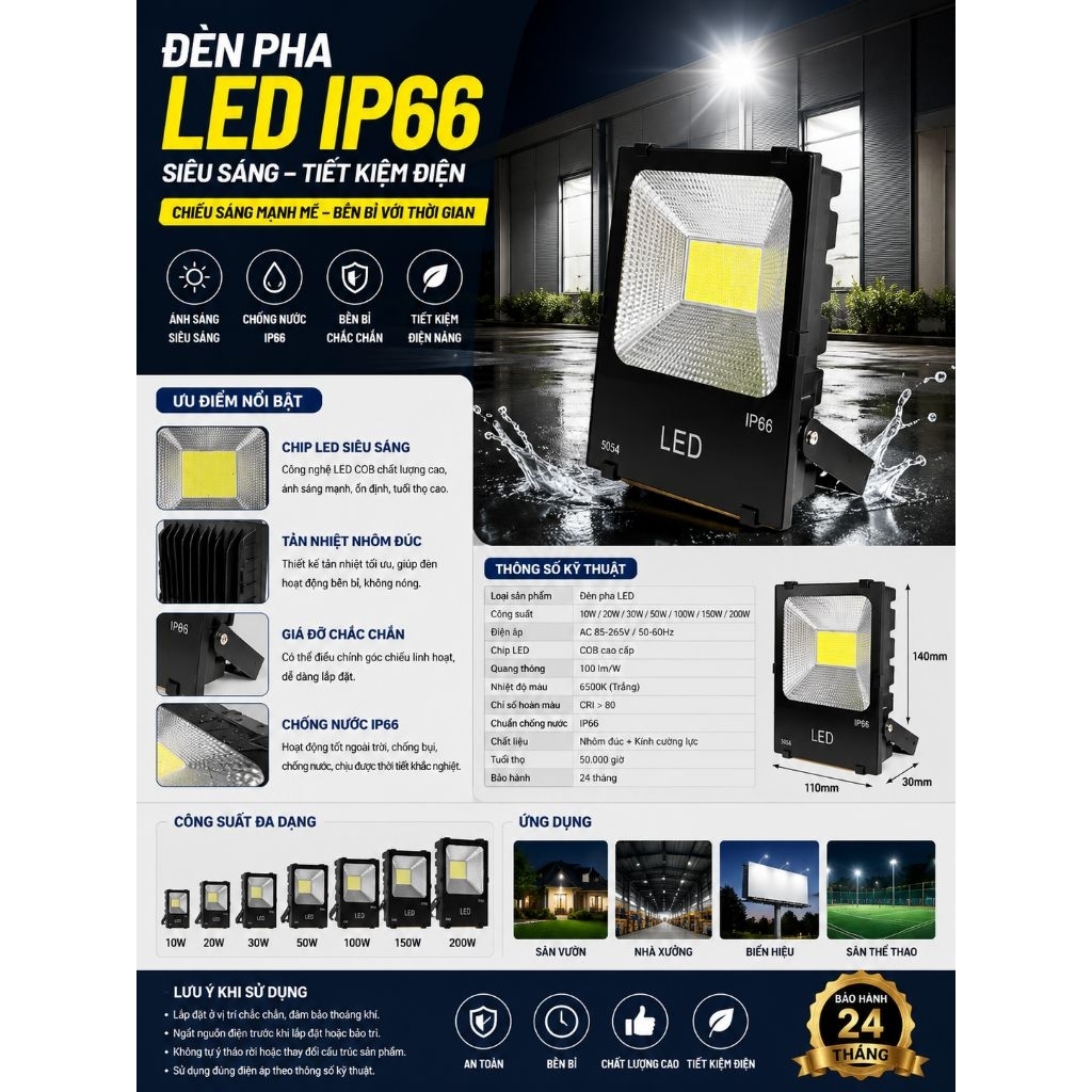 ĐÈN PHA LED IP66
