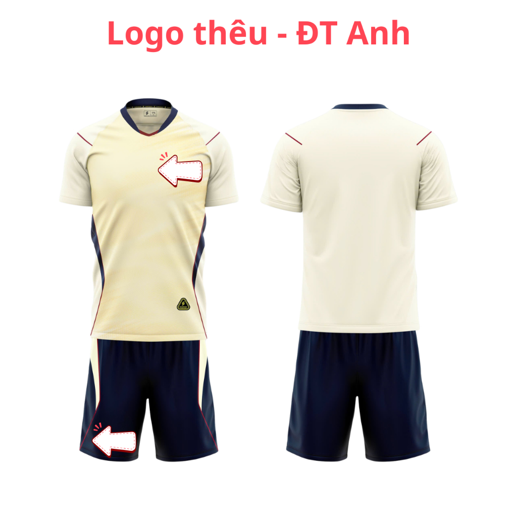 Quần Áo Bóng Đá - ĐT Anh@ kem - Vải mè SV- In Tên Số Theo Yêu Cầu REINA SPORT