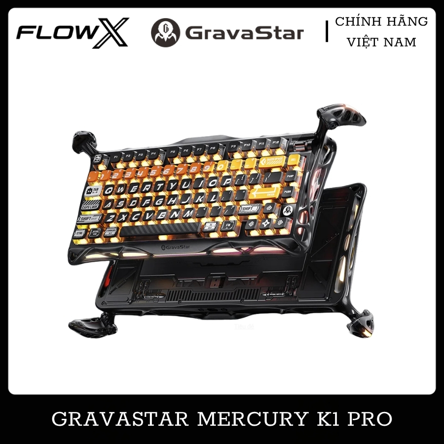 Bàn Phím Cơ GravaStar Mercury K1 Pro CyberFlare RGB Bluetooth Wireless Hot Swap