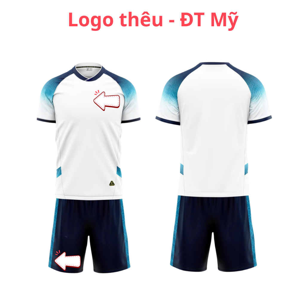 Quần Áo Bóng Đá - ĐT Mỹ@ trắng - Vải mè SV- In Tên Số Theo Yêu Cầu REINA SPORT