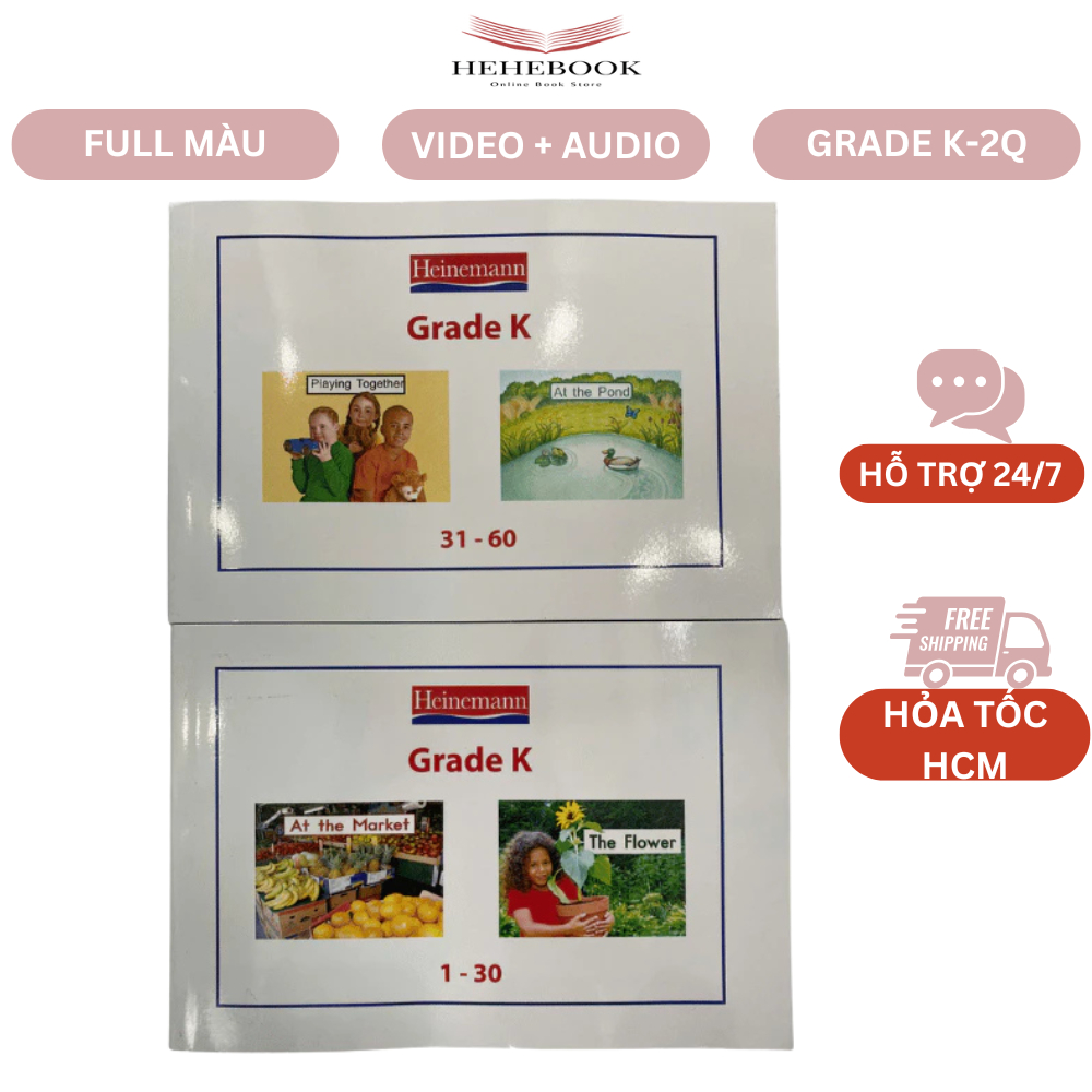 Sách - HEINEMANN GRADE k  2 cuốn in màu đẹp tặng audio + video