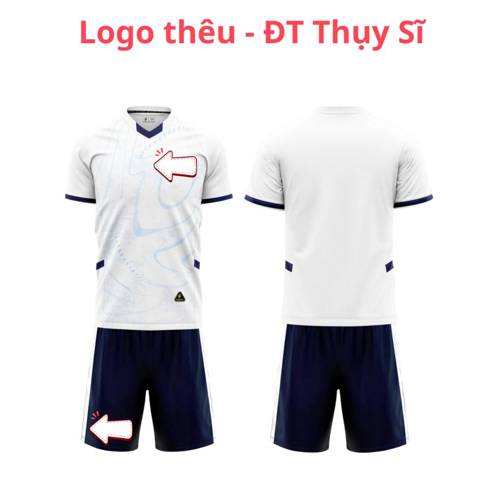 Quần Áo Bóng Đá ĐT Thụy@ Sĩ@ trắng - Vải mè SV- In Tên Số Theo Yêu Cầu REINA SPORT
