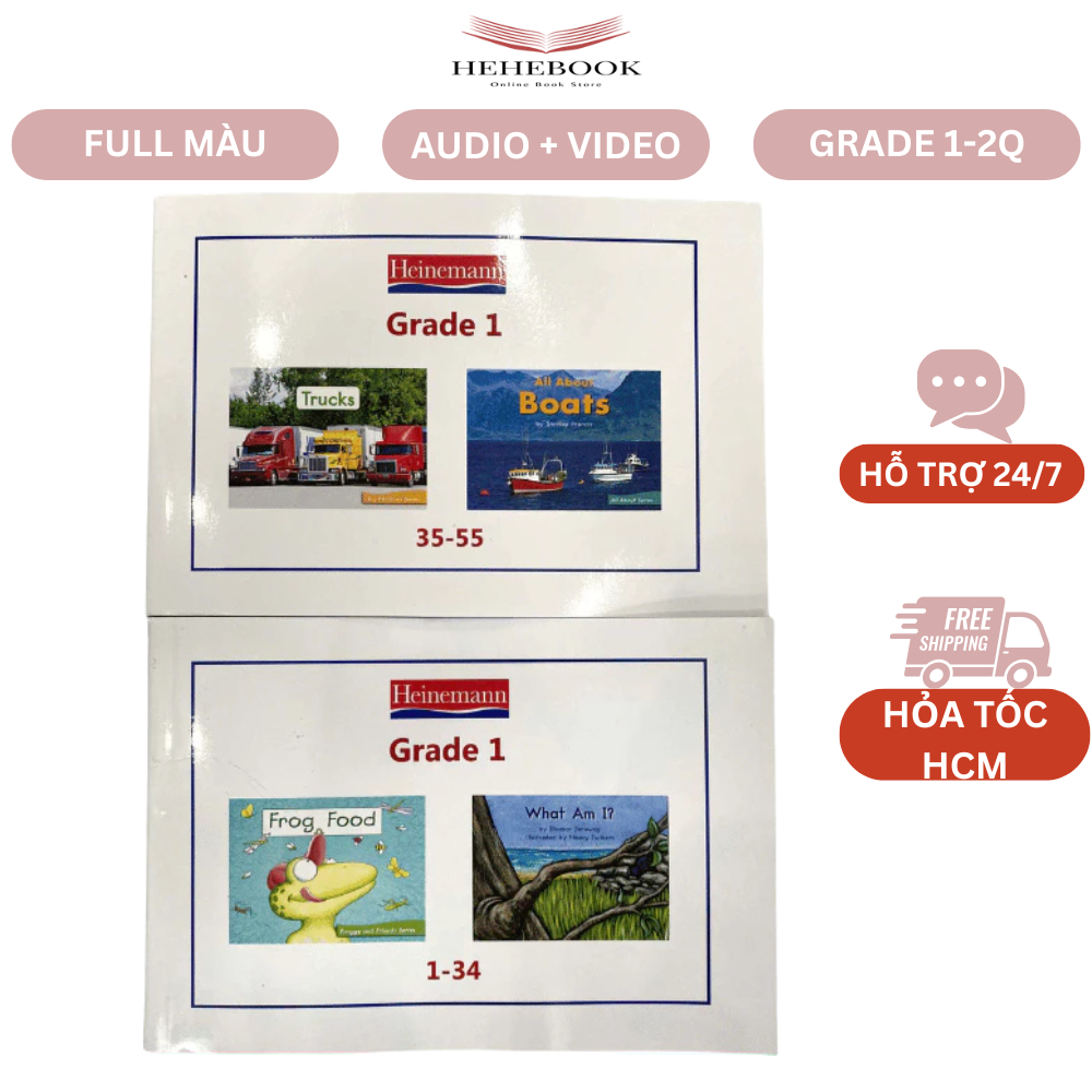 Sách - HEINEMANN GRADE 1  2 cuốn in màu đẹp tặng audio + video