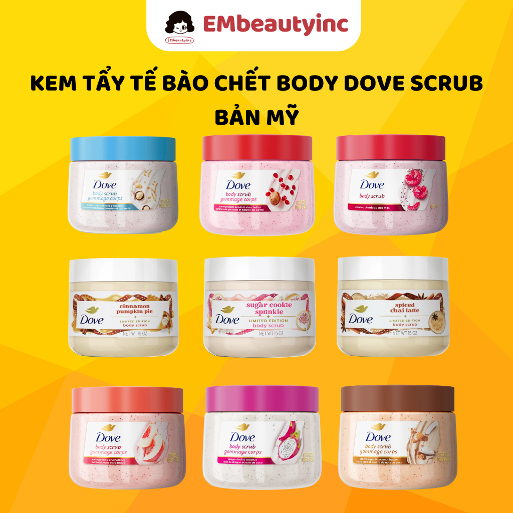 Kem Tẩy Tế Bào Chết Dove Cho Body Scrub Bản Mỹ Size Lớn 15oz 425g