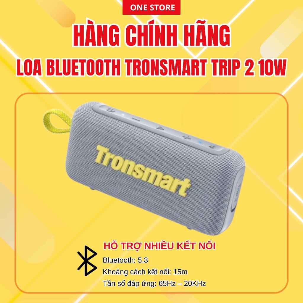Loa Bluetooth Tronsmart Trip 2 | Công Suât 10W – SoundPulse®, Chống Nước IPX7, Pin 20 Giờ