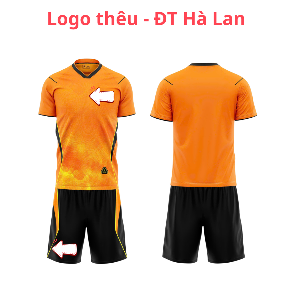 Quần Áo Bóng Đá - ĐT Hà@ Lan@ cam - Vải mè SV- In Tên Số Theo Yêu Cầu REINA SPORT