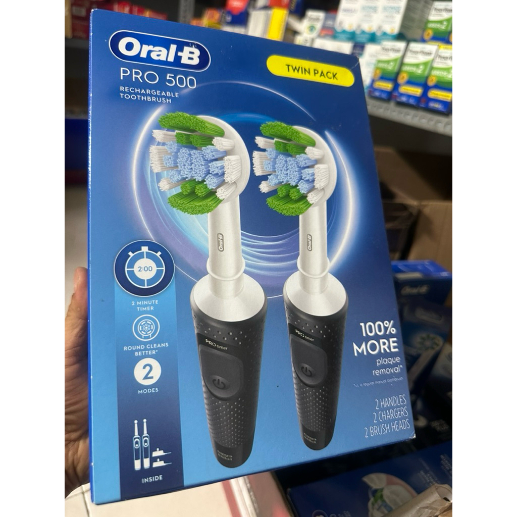 bàn chải đánh răng điện Oral-B Pro 500 set 2ban chai(Paquet Jumelé )