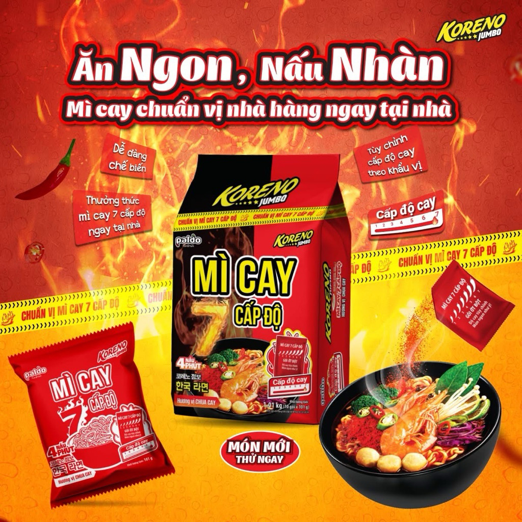 Mì cay Koreno 7 cấp độ