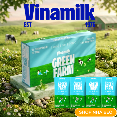 [Sản Phẩm Mới] Thùng 48 hộp Sữa tươi Nguyên Chất Tiệt Trùng Vinamilk GreenFarm Organic 110ml